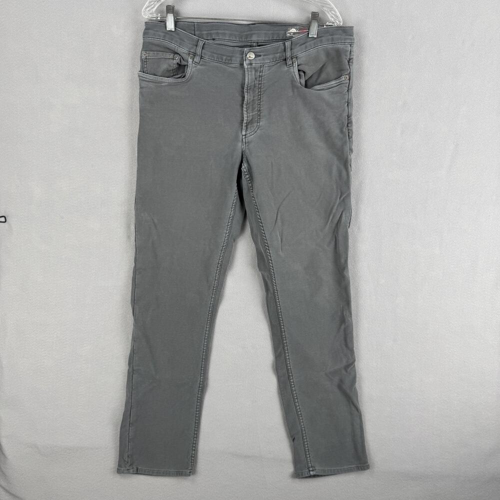 Faherty Jeans Mens 35x30 Gray Denim Slim Straight Stretch Five Pocket Pants